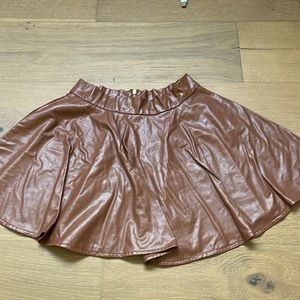 Brown leather skirt
